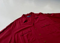90s Vintage RalphLauren Rayon Loop Shirt XL Burgundy