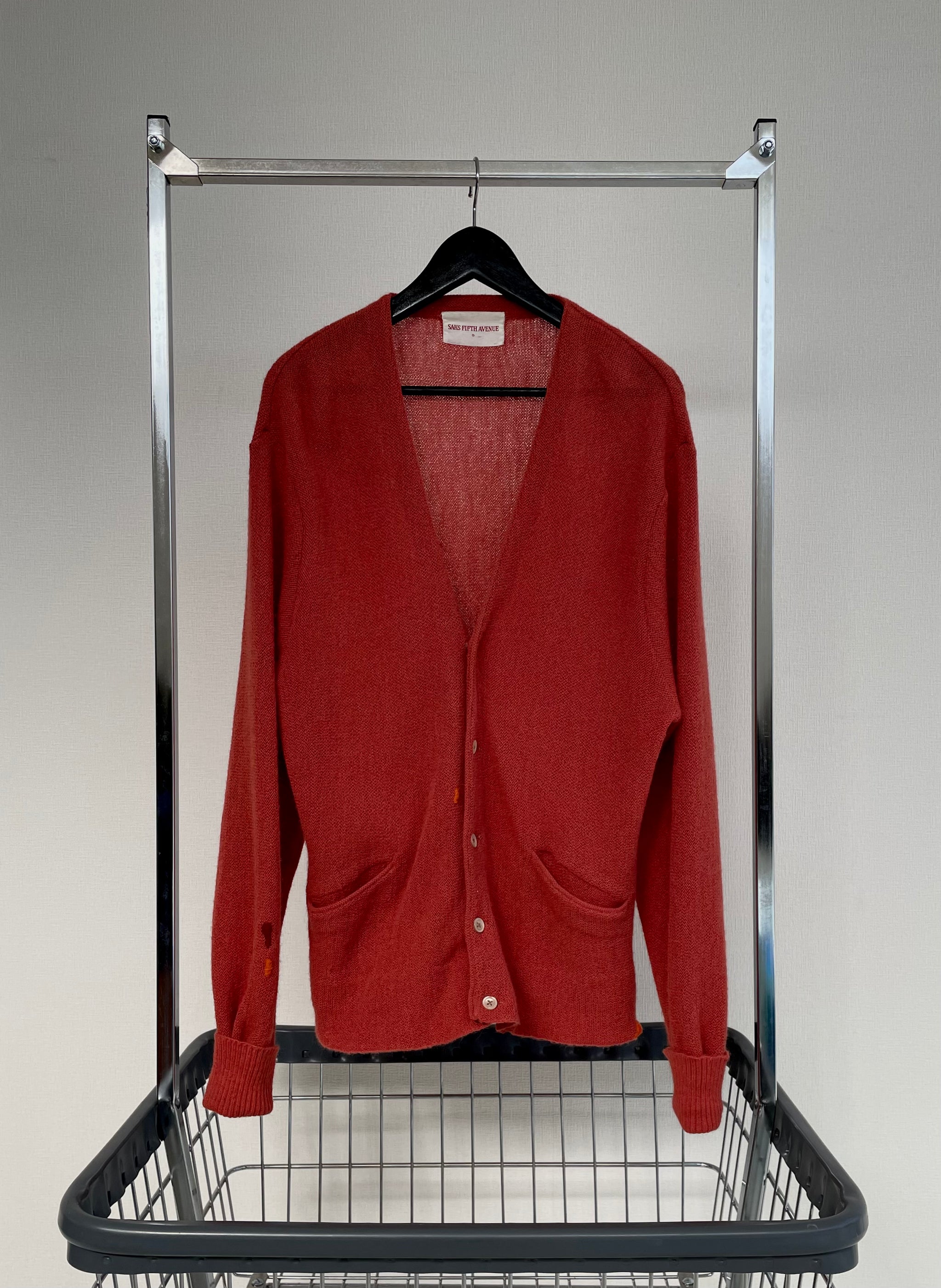 80s SAKS FIFTH AVENUE Wool Cardigan SalmonPink – NO BURCANCY