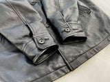 90s Vintage GAP Leather CarCoat M Black