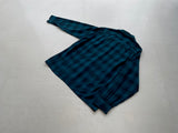 70s PENDLETON ShadowPlaid Wool Shirt L Blue