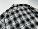 50s Vintage Deadstock ARROW Rayon ShadowPlaid Shirt XL Black&White