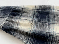 70s Vintage PENDLETON ShadowPlaid Western Shirt L Black&White