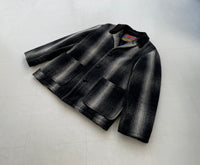 90s SANTAFE TRAIL ShadowPlaid Wool Jacket M Black&White