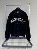 80s EMPIRE NEWYORK Varsity Wool Jacket XL Navy