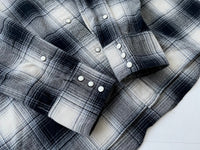 90s Vintage Polo RalphLauren Shadow Plaid Western Shirt M Black&White