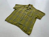 60s vintage TOWNCRAFT ShadowPlaid Rayon Shirt L Green