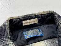 70s Vintage PENDLETON ShadowPlaid Western Shirt L Black&White