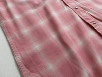 90s Vintage Polo RalphLauren Rayon ShadowPlaid Western Shirt M Pink