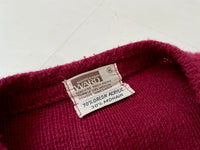 60s Vintage MongomeryWard Mohair Cardigan M Burgundy