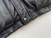 80s EddieBauer Leather Puffer Jacket XL