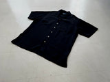 90s Vintage Polo RalphLauren Silk&Linen Opencollar Shirt XL Black