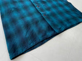 70s PENDLETON ShadowPlaid Wool Shirt L Blue