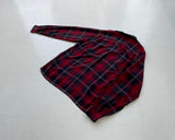 50s Vintage Mac Phergus Rayon ShadowPlaid  Loop Shirt M Black&Red