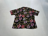 90s Polo RalphLauren CLAYTON Colorful Flowers Loop Shirt XL Black