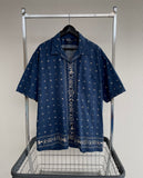 90s Vintage RalphLauren Indigo Paisley CLAYTON OpenCollar Shirt XL