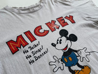 80s Vintage MickeyMouse BluePants T-shirt White