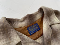70s PENDLETON ShadowPlaid Board Shirt L Mocha