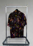 Vintage DAVID CAREY “Dia de Muertos” Opencollar Shirt L