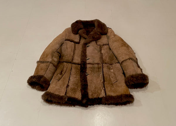 70s Vintage Tradition Mouton Coat Chocolate