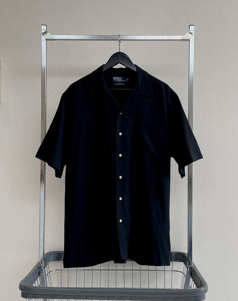 90s Vintage RalphLauren CALDWELL OpenCollar Shirt L Black