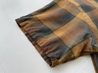 60s Vintage ARROW ShadowPlaid S/S Shirt M Brown