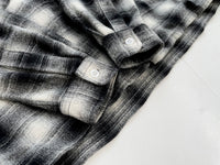 60s Vintage goldenLine Shadow Plaid Wool shirt Black&White M