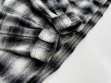 60s Vintage goldenLine Shadow Plaid Wool shirt Black&White M