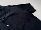 90s Vintage Polo RalphLauren Silk&Linen Opencollar Shirt XL Black