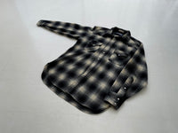 70s Vintage PENDLETON ShadowPlaid Western Shirt L Black&White