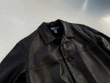 90s Polo RalphLauren Leather CarCoat S Black