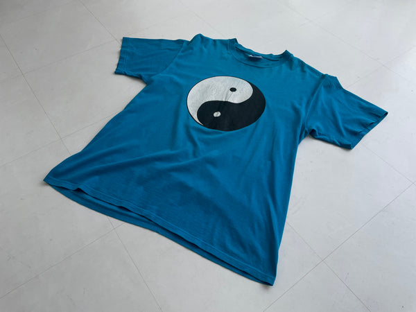 90s Vintage Yin Yang T Shirt L Turquoise