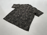 90s Vintage RalphLauren “Black Flower”Linen Shirt XL Black