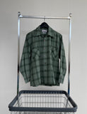 50s Vintage Deadstock Duke of Hollywood Rayon Shadow Plaid Loop shirt S Khaki
