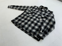 60s Vintage goldenLine Shadow Plaid Wool shirt Black&White M