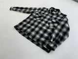 60s Vintage goldenLine Shadow Plaid Wool shirt Black&White M