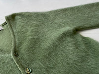 60s Sears Mohair Cardigan L SilverGreen