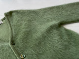 60s Sears Mohair Cardigan L SilverGreen