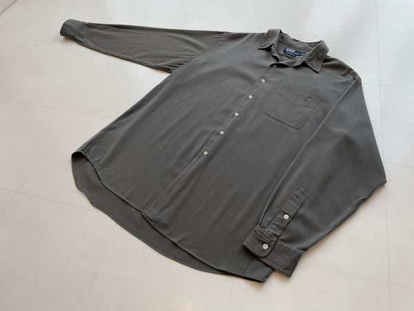 90s RalphLauren “MARLOWE” L/S Shirt XL LightGray