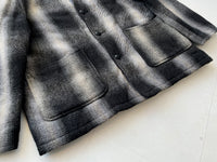 90s SANTAFE TRAIL Ombré Wool Jacket L Black&White