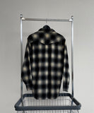 70s Vintage PENDLETON ShadowPlaid Western Shirt L Black&White