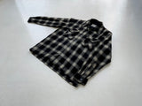 60s Vintage GoldenLine ShadowPlaid Wool L/S Shirt L Black&White