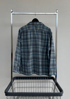 70s Vintage Pendleton ShadowPlaid Wool Board Shirt XL Turquoise&Gray