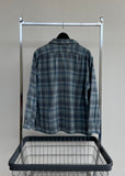 70s Vintage Pendleton ShadowPlaid Wool Board Shirt XL Turquoise&Gray