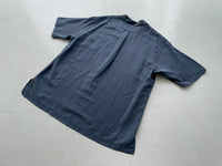 90s Vintage RalphLauren CALDWELL Opencollar Shirt XL Asphalt Gray