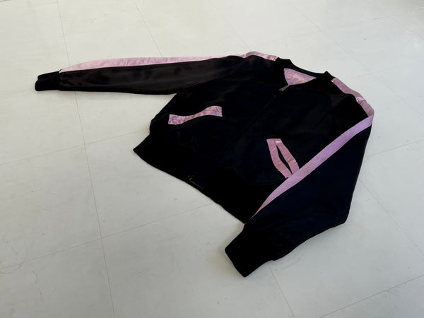 70s Vintage Reversible satin Jacket Black&Pink