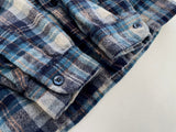 70s Vintage Pendleton Wool Plaid Shirt Blue&Ivory XL