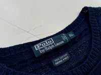 90s Polo RalphLauren Jacquard Knit Sweater XL Navy