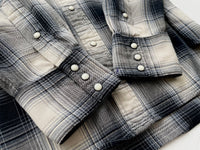 90s Vintage RalphLauren ShadowPlaid WesternShirt M Black&White