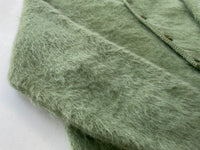 60s Sears Mohair Cardigan L SilverGreen