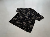 90s Vintage Polo RalphLauren CLAYTON Flower&Leaf 100%Linen Shirt L Black